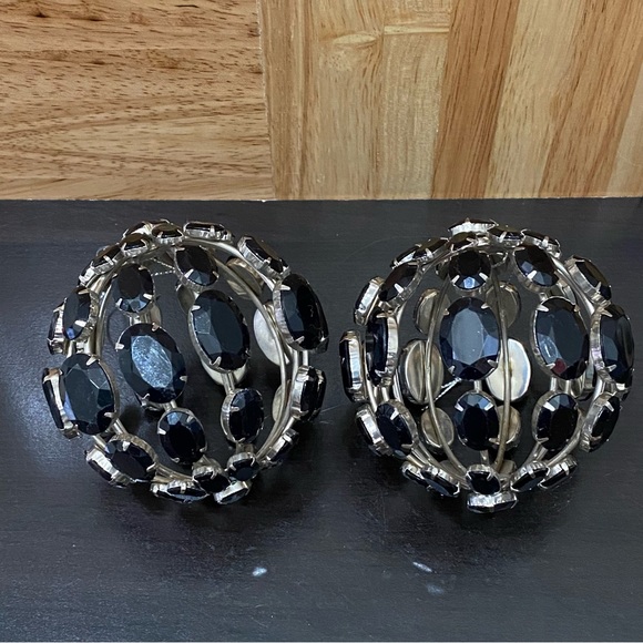 2 pcs Black Rhinestones Caged Ornate Christmas Tree Ornament - Picture 6 of 14